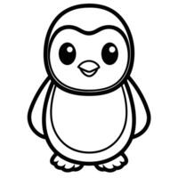 penguin coloring pages for kids vector