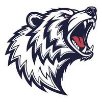 the head of a bear with its mouth open vector