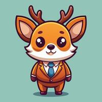 a cartoon deer wearing a suit and tie vector