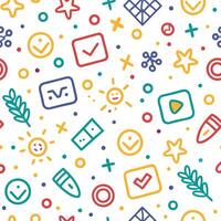 a colorful pattern with icons and symbols vector