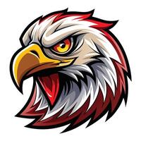 an eagle head with red and white feathers vector