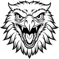 an eagle head with an angry expression vector