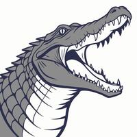 an alligator head with its mouth open vector