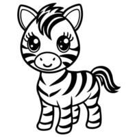 a cartoon zebra standing in front of a white background vector