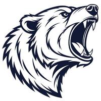 bear head with open mouth and open mouth vector