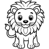 lion coloring pages for kids vector
