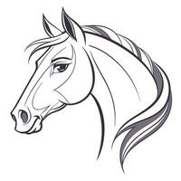 horse head illustration vector