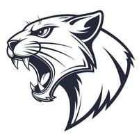 a black and white image of a panther head vector