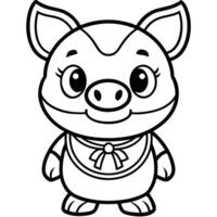 coloring pages for kids piggy vector