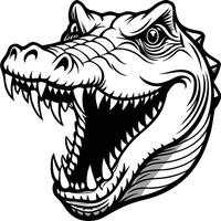 a crocodile head with its mouth open and teeth showing vector