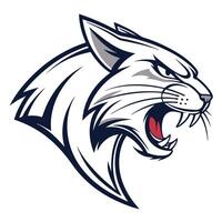 the head of a panther is shown in a white background vector