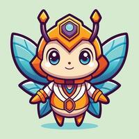 a cartoon character with a bee on his head vector