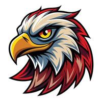 an eagle head with red and white feathers vector