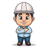 cartoon character of a construction worker vector