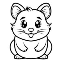 hamster coloring pages for kids vector