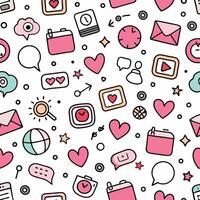 a seamless pattern with social media icons vector