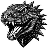 an image of a lizard head with spikes on it vector