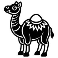 a black and white camel with a white background vector