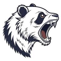 a panda bear head with its mouth open vector