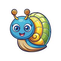 cartoon snail with big eyes and big eyes vector