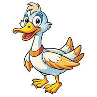 cartoon duck with a red collar vector
