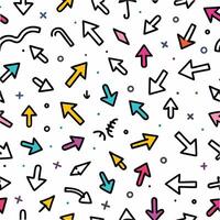 a colorful pattern with arrows and stars vector