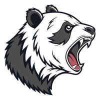 a panda bear head with its mouth open vector