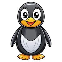 a cartoon penguin standing on a white background vector