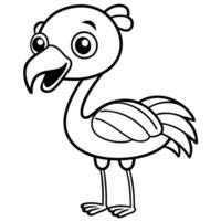 coloring pages for kids flamingo vector