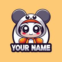 a cute cartoon character with the word your name vector