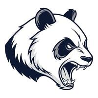the head of a panda bear is shown on a white background vector