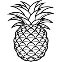 pineapple coloring pages vector