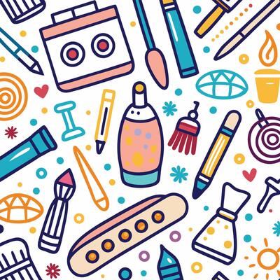 art and craft seamless pattern illustration