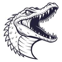 an alligator head with open mouth and teeth vector