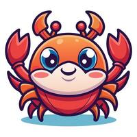 a cartoon crab with big eyes and big claws vector