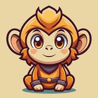 cartoon monkey character illustration vector