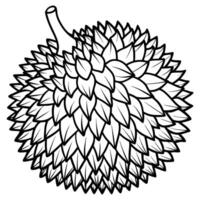 a durian fruit is shown in black and white vector
