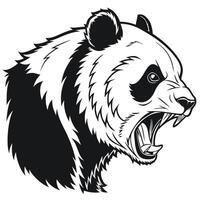 a panda bear head with its mouth open vector
