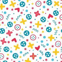 a colorful pattern with various shapes and symbols vector