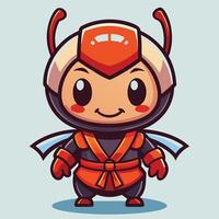 a cartoon character with a red suit and orange wings vector