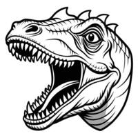 a t - rex head with its mouth open vector