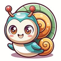 a cartoon snail with big eyes and a big nose vector