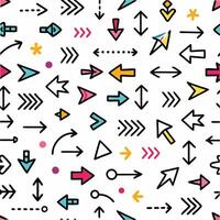 seamless pattern with colorful arrows on white background vector