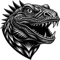 an image of a lizard head with spikes on it vector