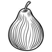 a pear is drawn in black and white on a white background vector