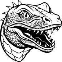 an illustration of a lizard head vector
