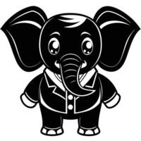 an elephant in a suit and tie vector