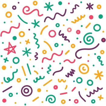 a colorful background with various shapes and lines vector