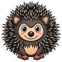 a cartoon hedgehog with big eyes and a big nose vector