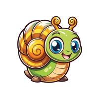 cartoon snail with big eyes and big eyes vector